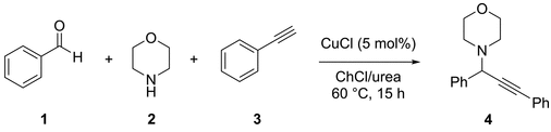 方案1. 用于 OFAT 優(yōu)化的模型反應(yīng)，用于合成丙炔胺衍生物